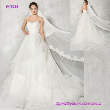 Luxury Ball Gown Wedding Dress with Layers of Soft Tulle Cascade to The Floor